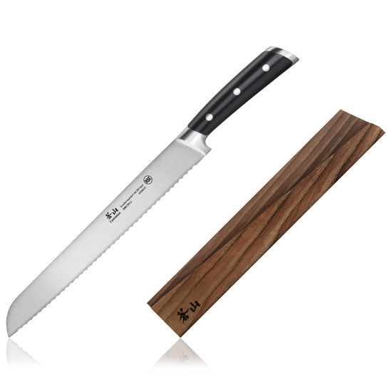 Cangshan TS Series 1020649 Swedish Sandvik 14C28N Steel Forged 26 cm Bread Knife And Wood Sheath Set - Cangshan Cutlery Australia