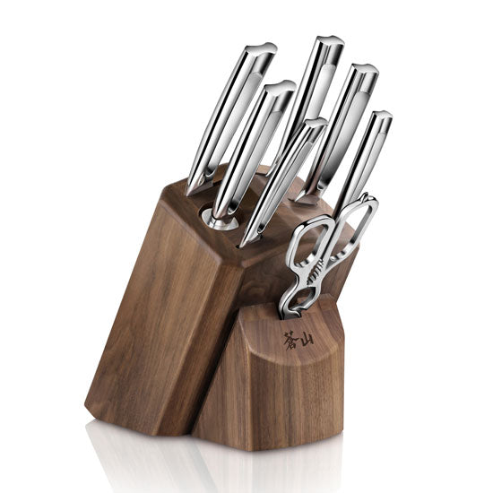 Cangshan TN1 Series 1021950 Swedish Sandvik 14C28N Steel Forged 8-Piece Knife Block Set, Walnut - Cangshan Cutlery Australia