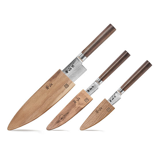 Cangshan J Series 61932 Japan VG-10 Forged 3-Piece Starter Knife Set With Walnut Wood Sheath - Cangshan Cutlery Australia