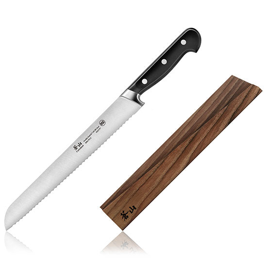 Cangshan TV2 Series Swedish Sandvik 14C28N Steel Forged 26 cm Bread Knife And Wood Sheath Set - Cangshan Cutlery Australia
