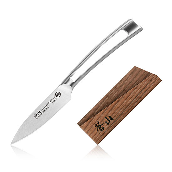 Cangshan TN1 Series Swedish Sandvik 14C28N Steel Forged 9 cm Paring Knife And Wood Sheath Set - Cangshan Cutlery Australia