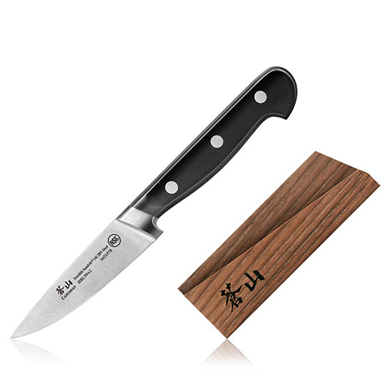 Cangshan TV2 Series Swedish Sandvik 14C28N Steel Forged 9 cm Paring Knife And Wood Sheath Set - Cangshan Cutlery Australia