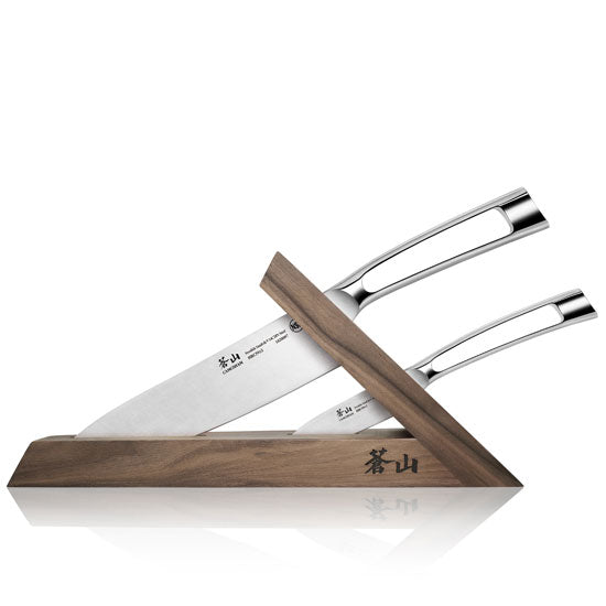 Cangshan TN1 Series 1021264 Swedish Sandvik 14C28N Steel Forged 3-Piece TAI Knife Block Set, Walnut - Cangshan Cutlery Australia