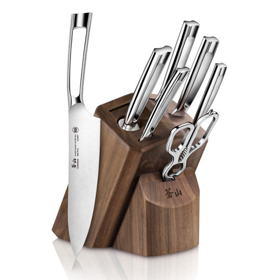 Cangshan TN1 Series 1021950 Swedish Sandvik 14C28N Steel Forged 8-Piece Knife Block Set, Walnut - Cangshan Cutlery Australia