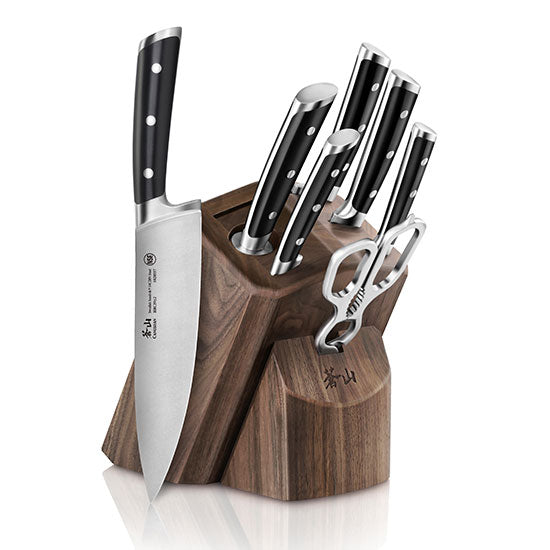 Cangshan TS Series 1020878 Swedish Sandvik 14C28N Steel Forged 8-Piece Knife Block Set, Walnut - Cangshan Cutlery Australia