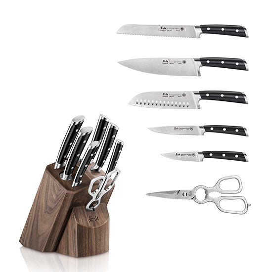 Cangshan TS Series 1020878 Swedish Sandvik 14C28N Steel Forged 8-Piece Knife Block Set, Walnut - Cangshan Cutlery Australia