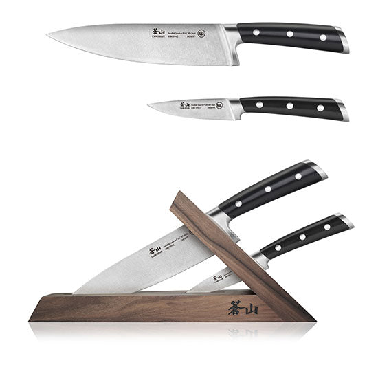 Cangshan TS Series 1021417 Swedish Sandvik 14C28N Steel Forged 3-Piece TAI Knife Block Set, Walnut - Cangshan Cutlery Australia