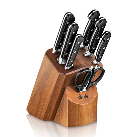 Cangshan TV2 Series 1023039 Swedish Sandvik 14C28N Steel Forged 8-Piece Knife Block Set, Acacia - Cangshan Cutlery Australia