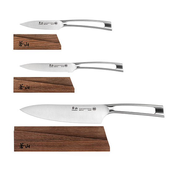 Cangshan TN1 Series Swedish Sandvik 14C28N Steel Forged 3-Piece Starter Knife Set With Wood Sheaths - Cangshan Cutlery Australia