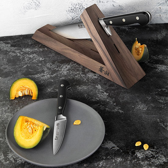 Cangshan TV2 Series 1021585 Swedish Sandvik 14C28N Steel Forged 3-Piece TAI Knife Block Set, Walnut - Cangshan Cutlery Australia