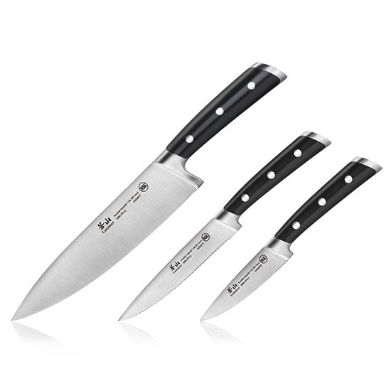 Cangshan TS Series Swedish Sandvik 14C28N Steel Forged 3-Piece Starter Knife Set With Wood Sheaths - Cangshan Cutlery Australia