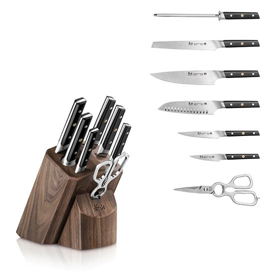 Cangshan TC Series 1021219 Swedish Sandvik 14C28N Steel Forged 8-Piece Knife Block Set, Walnut - Cangshan Cutlery Australia