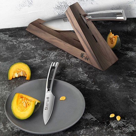 Cangshan TN1 Series 1021264 Swedish Sandvik 14C28N Steel Forged 3-Piece TAI Knife Block Set, Walnut - Cangshan Cutlery Australia