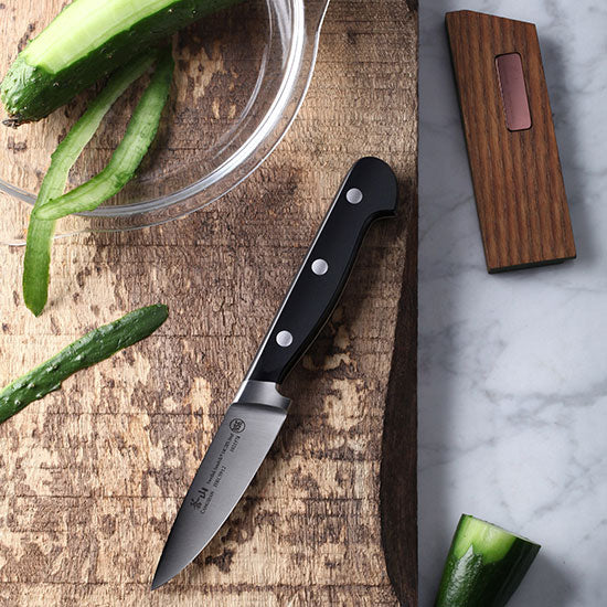 Cangshan TV2 Series Swedish Sandvik 14C28N Steel Forged 9 cm Paring Knife And Wood Sheath Set - Cangshan Cutlery Australia
