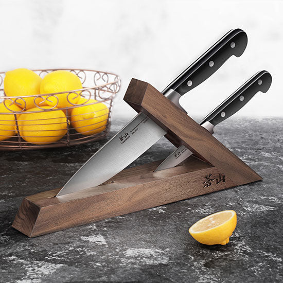 Cangshan TV2 Series 1021585 Swedish Sandvik 14C28N Steel Forged 3-Piece TAI Knife Block Set, Walnut - Cangshan Cutlery Australia