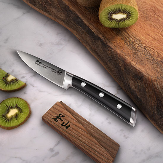 Cangshan TS Series 1020601 Swedish Sandvik 14C28N Steel Forged 9 cm Paring Knife And Wood Sheath Set - Cangshan Cutlery Australia