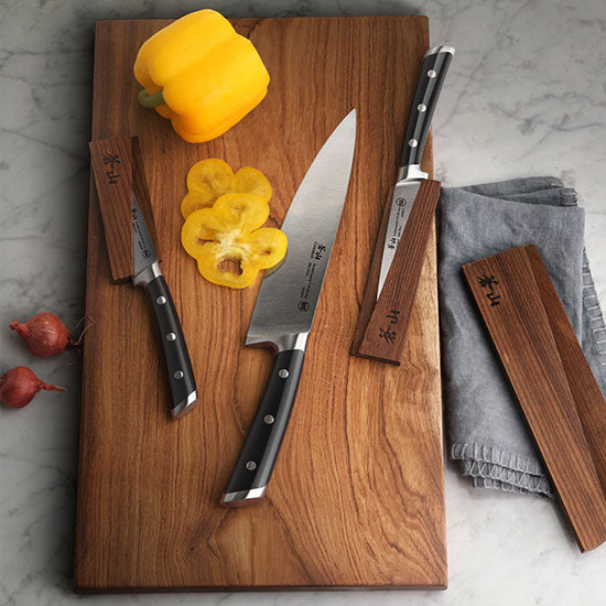 Cangshan TS Series Swedish Sandvik 14C28N Steel Forged 3-Piece Starter Knife Set With Wood Sheaths - Cangshan Cutlery Australia