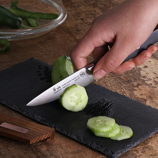 Cangshan TV2 Series Swedish Sandvik 14C28N Steel Forged 9 cm Paring Knife And Wood Sheath Set - Cangshan Cutlery Australia