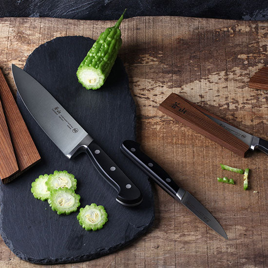 Cangshan TV2 Series Swedish Sandvik 14C28N Steel Forged 3-Piece Starter Knife Set With Wood Sheaths - Cangshan Cutlery Australia