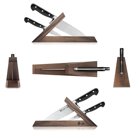 Cangshan TV2 Series 1021585 Swedish Sandvik 14C28N Steel Forged 3-Piece TAI Knife Block Set, Walnut - Cangshan Cutlery Australia
