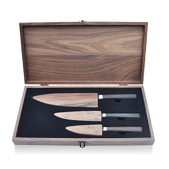 Cangshan J Series 61932 Japan VG-10 Forged 3-Piece Starter Knife Set With Walnut Wood Sheath - Cangshan Cutlery Australia