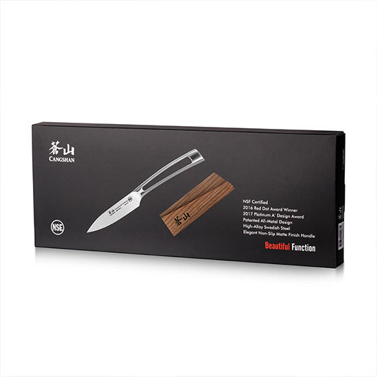 Cangshan TN1 Series Swedish Sandvik 14C28N Steel Forged 9 cm Paring Knife And Wood Sheath Set - Cangshan Cutlery Australia
