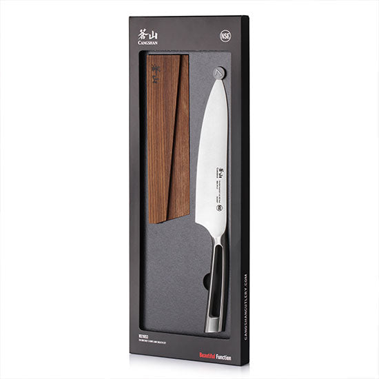 Cangshan TN1 Series Swedish Sandvik 14C28N Steel Forged 20 cm Cook's Knife And Wood Sheath Set - Cangshan Cutlery Australia