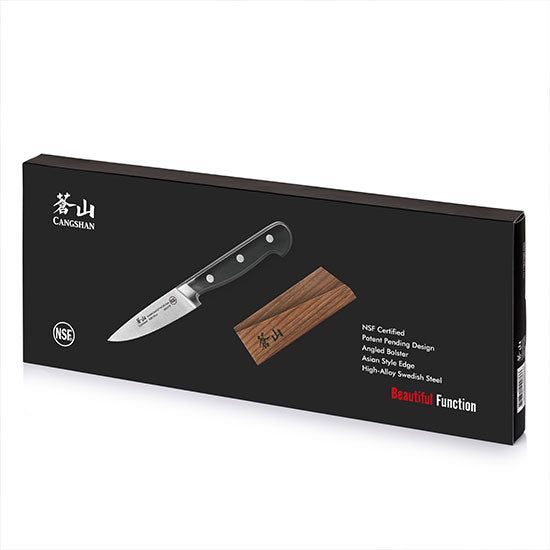 Cangshan TV2 Series Swedish Sandvik 14C28N Steel Forged 9 cm Paring Knife And Wood Sheath Set - Cangshan Cutlery Australia