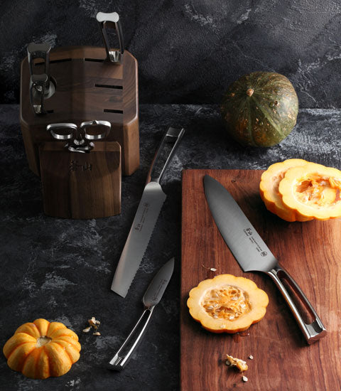 Cangshan TN1 Series 1021950 Swedish Sandvik 14C28N Steel Forged 8-Piece Knife Block Set, Walnut - Cangshan Cutlery Australia