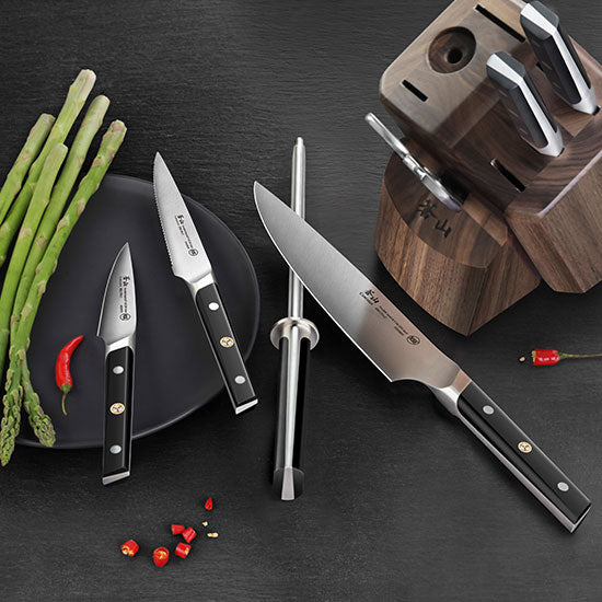 Cangshan TC Series 1021219 Swedish Sandvik 14C28N Steel Forged 8-Piece Knife Block Set, Walnut - Cangshan Cutlery Australia