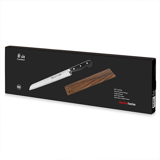Cangshan TV2 Series Swedish Sandvik 14C28N Steel Forged 26 cm Bread Knife And Wood Sheath Set - Cangshan Cutlery Australia