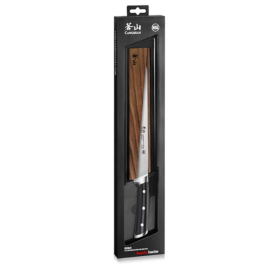Cangshan TS Series 1020649 Swedish Sandvik 14C28N Steel Forged 26 cm Bread Knife And Wood Sheath Set - Cangshan Cutlery Australia