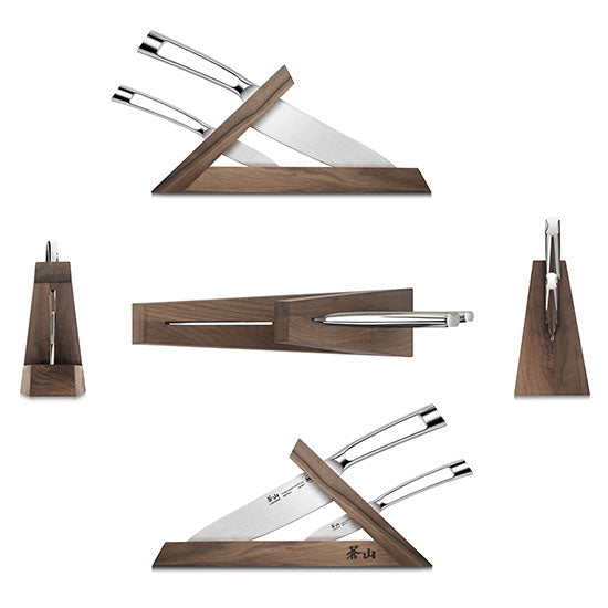 Cangshan TN1 Series 1021264 Swedish Sandvik 14C28N Steel Forged 3-Piece TAI Knife Block Set, Walnut - Cangshan Cutlery Australia