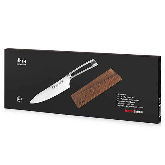 Cangshan TN1 Series Swedish Sandvik 14C28N Steel Forged 20 cm Cook's Knife And Wood Sheath Set - Cangshan Cutlery Australia