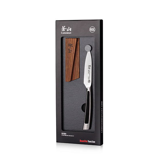Cangshan TN1 Series Swedish Sandvik 14C28N Steel Forged 9 cm Paring Knife And Wood Sheath Set - Cangshan Cutlery Australia