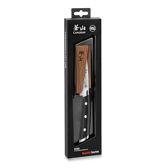 Cangshan TS Series 1020601 Swedish Sandvik 14C28N Steel Forged 9 cm Paring Knife And Wood Sheath Set - Cangshan Cutlery Australia