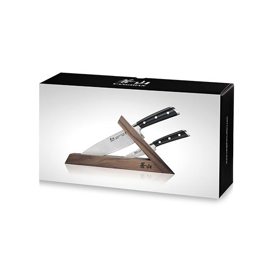 Cangshan TS Series 1021417 Swedish Sandvik 14C28N Steel Forged 3-Piece TAI Knife Block Set, Walnut - Cangshan Cutlery Australia