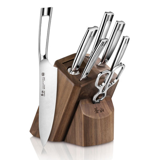 Cangshan TN1 Series 1021950 Swedish Sandvik 14C28N Steel Forged 8-Piece Knife Block Set, Walnut - Cangshan Cutlery Australia