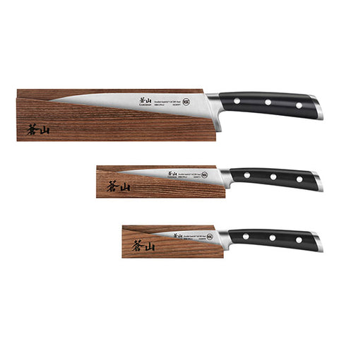Cangshan TS Series Swedish Sandvik 14C28N Steel Forged 3-Piece Starter Knife Set With Wood Sheaths - Cangshan Cutlery Australia