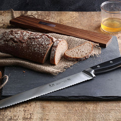 Cangshan TV2 Series Swedish Sandvik 14C28N Steel Forged 26 cm Bread Knife And Wood Sheath Set - Cangshan Cutlery Australia