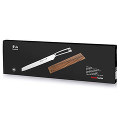 Cangshan TN1 Series Swedish Sandvik 14C28N Steel Forged 26 cm Bread Knife And Wood Sheath Set - Cangshan Cutlery Australia