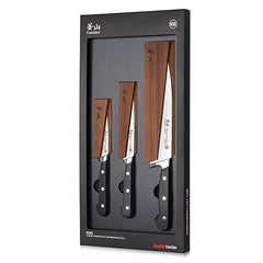 Cangshan TV2 Series Swedish Sandvik 14C28N Steel Forged 3-Piece Starter Knife Set With Wood Sheaths - Cangshan Cutlery Australia